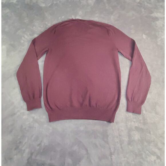 J.Crew Sweater Men's Sz LT Burgundy V-Neck Cotton Cashmere Long Sleeve Pullover - Picture 9 of 10